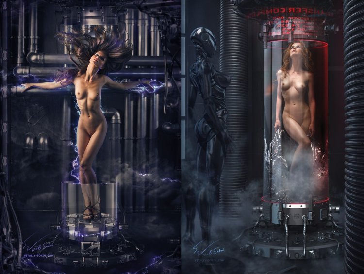 Cyberpank Naked woman