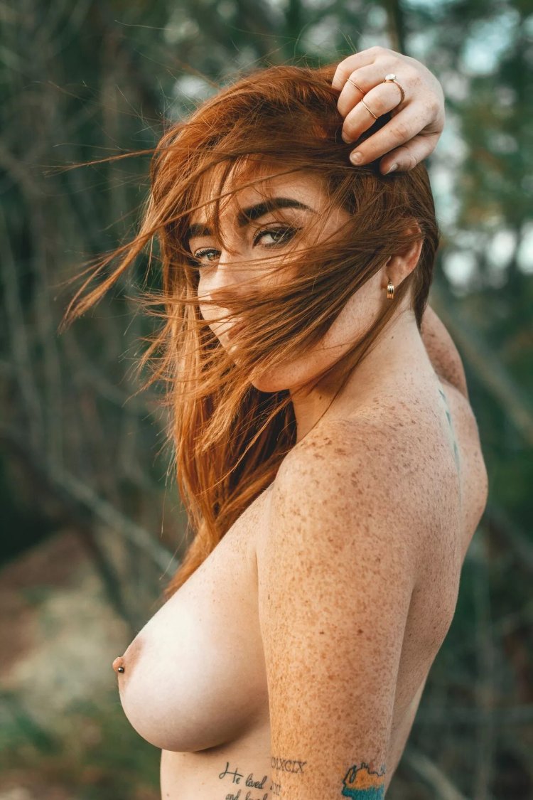 Naked red with freckles