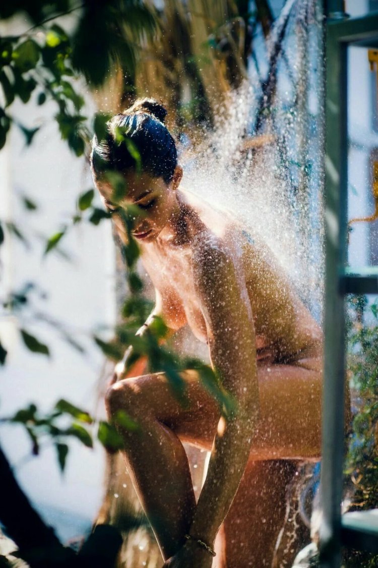 Girl in the shower photo shoot