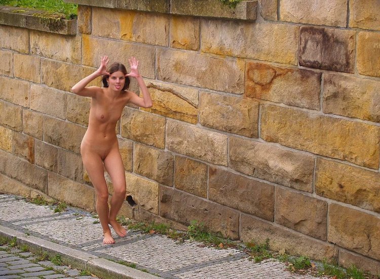 A completely naked girl