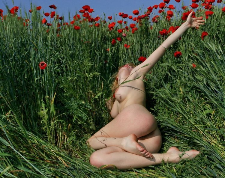 Naked in the field