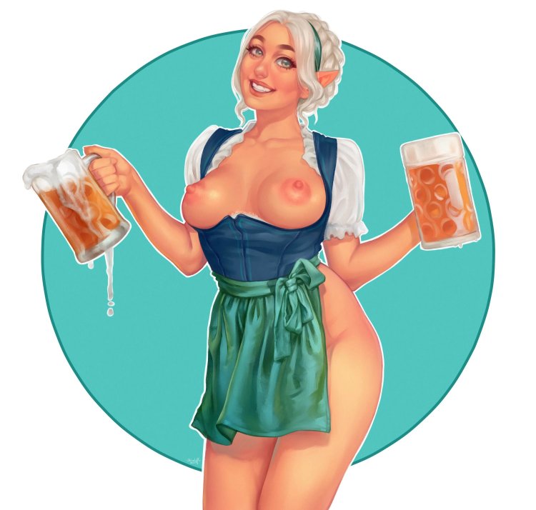 Erotic girls with beer