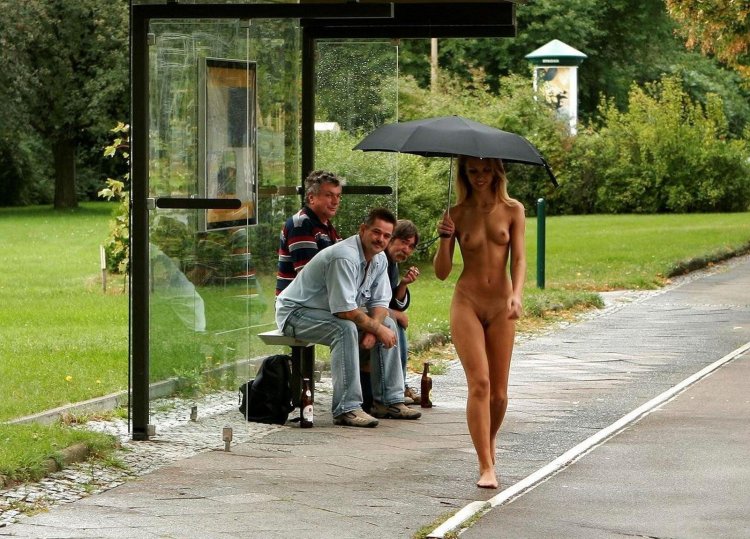 Naked women on the street