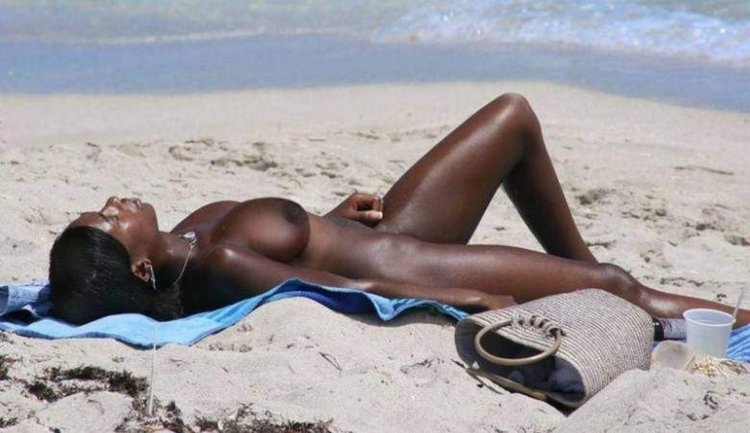 Naked women black women on the beach