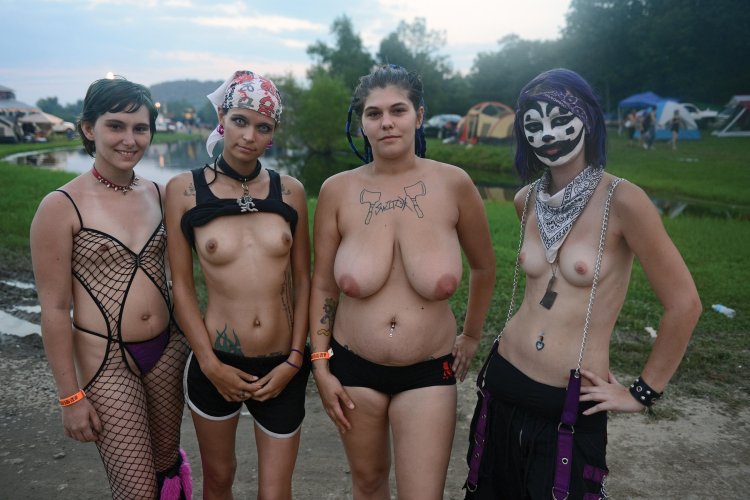 Naked girls at the festival