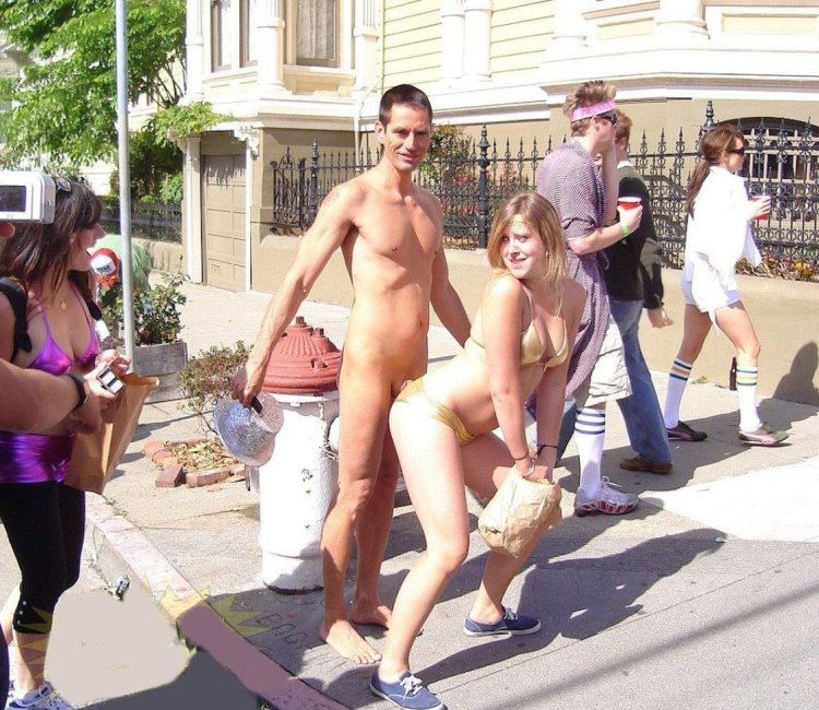 Naked people on the street