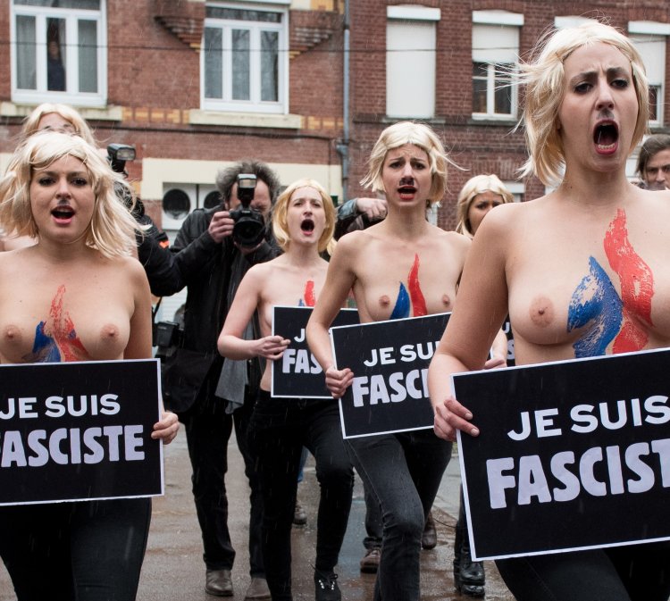 Feminists with naked breasts