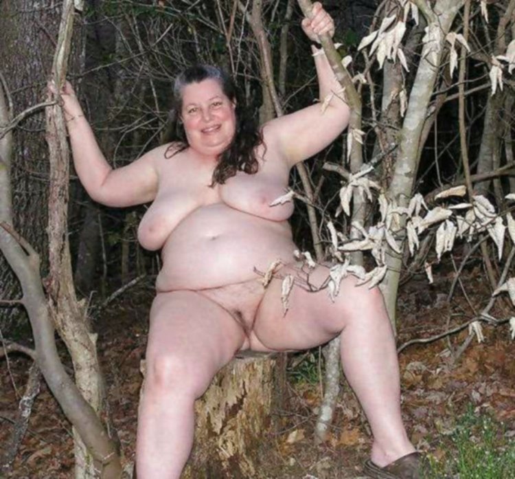 Naked fat women in nature