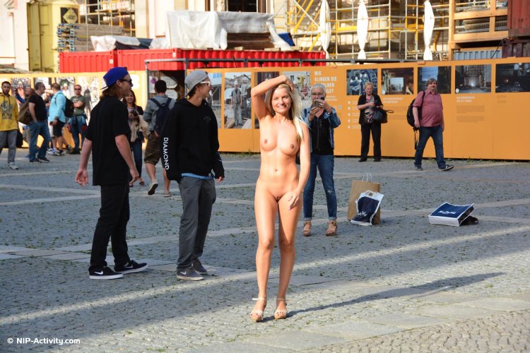 On the street naked