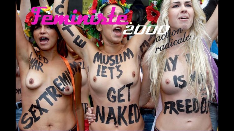 Feminists with naked breasts