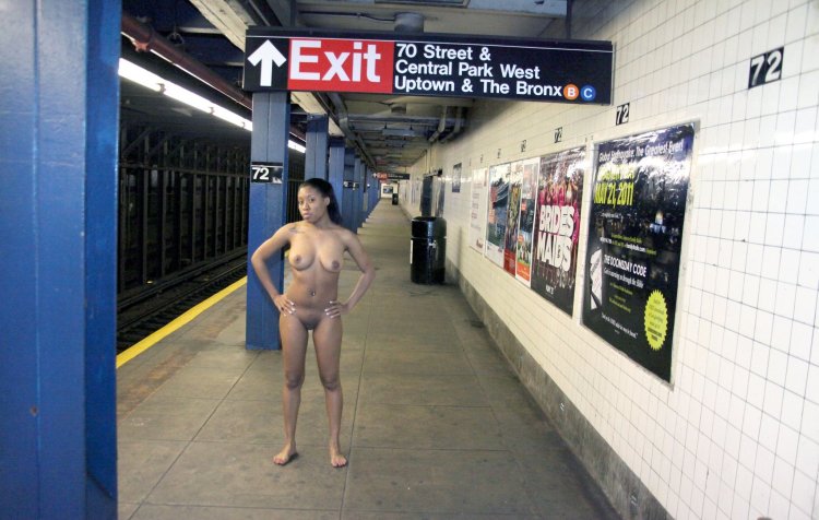 Naked girls in the subway