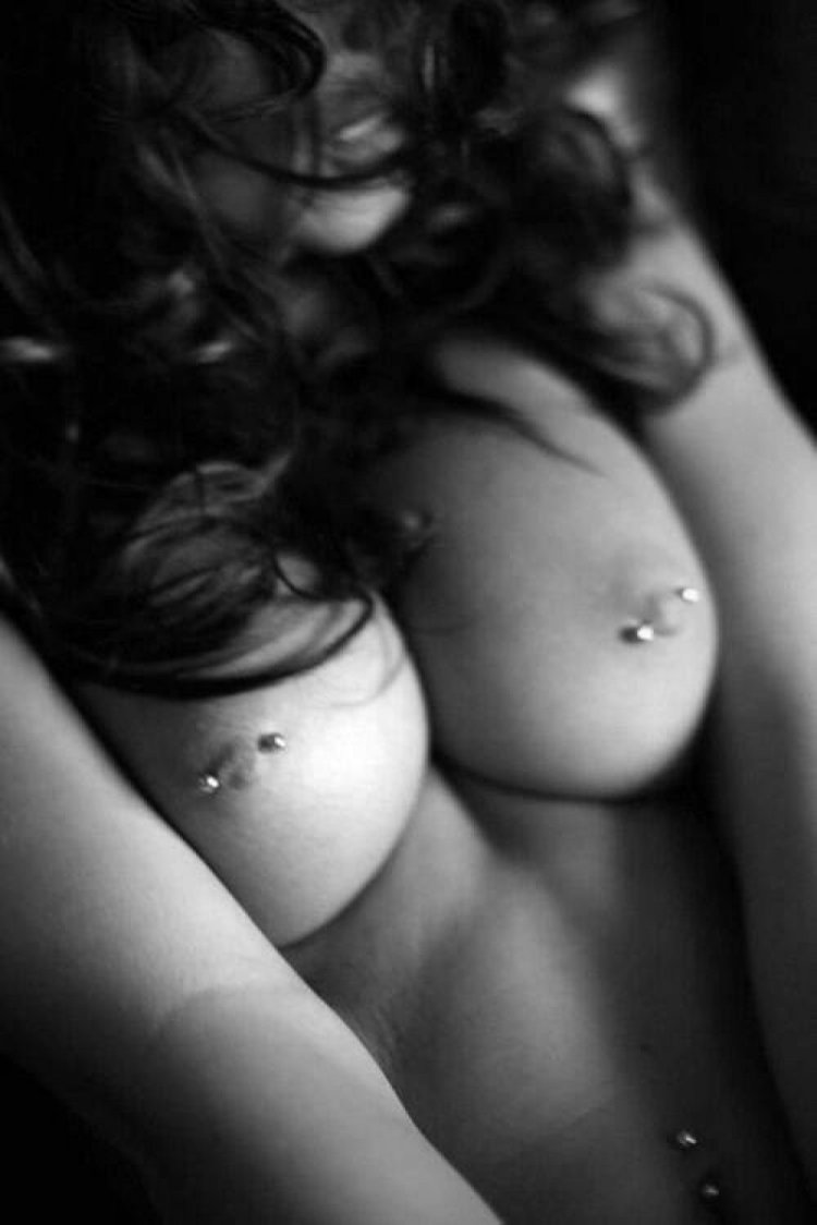 Gorgeous breasts with piercing