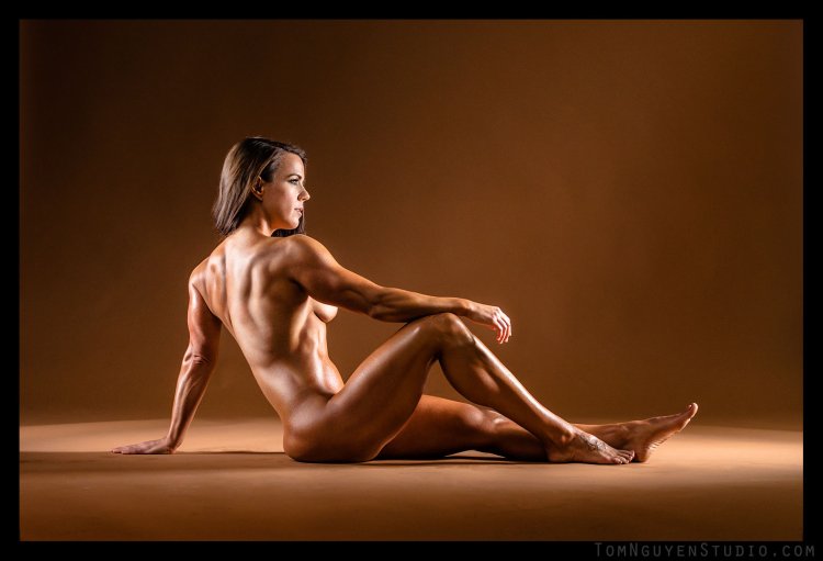 Fitness model of a girl nude