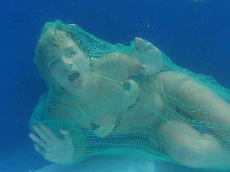 Erotic drowning of a girl