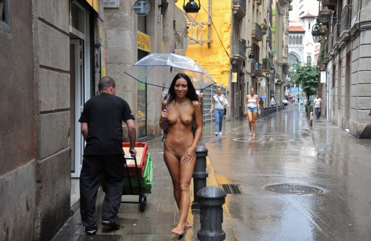 Naked women on the street