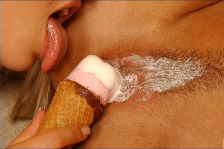 Licking ice cream