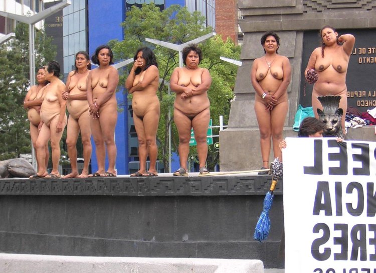 Naked protest of women in Argentina