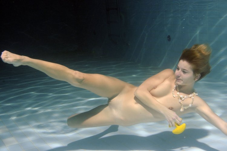 Swimming a girl with a vagina