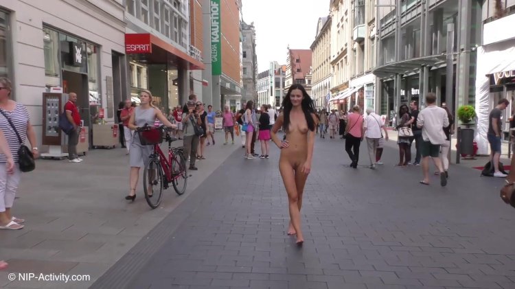 Naked along the street