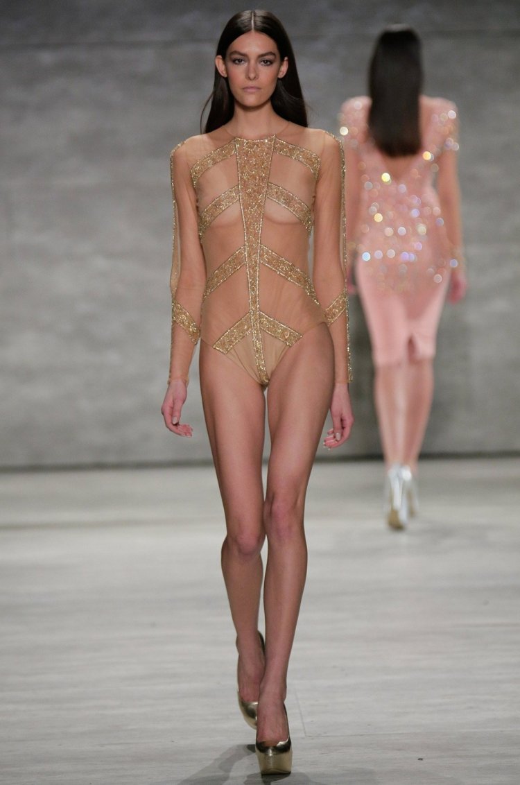 Naked girls on the catwalk