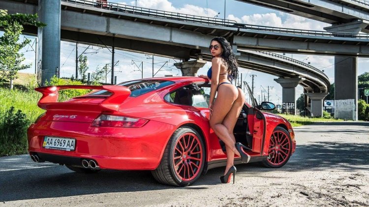 Girl and Porsche