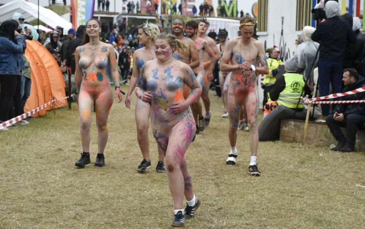 Naked women at the festival