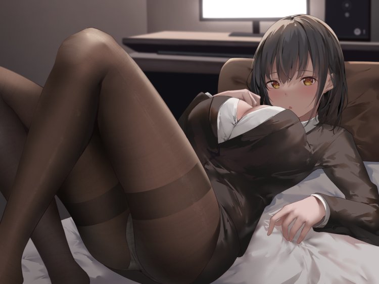 Anime girl in pantyhose