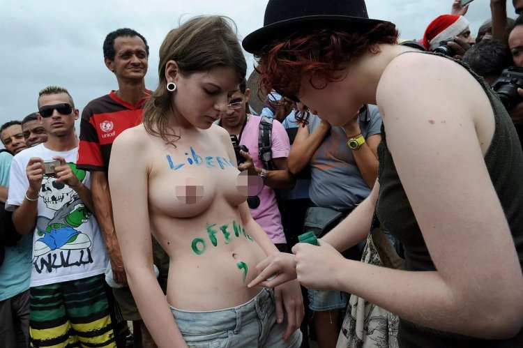 Topless Girls at the Festival