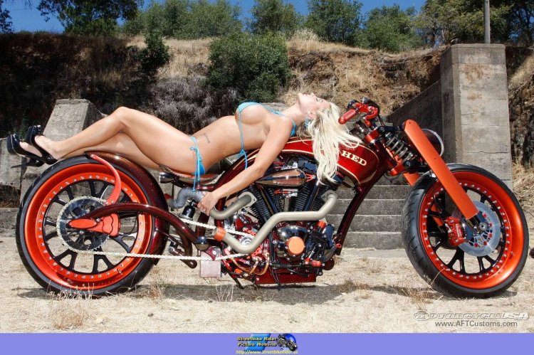 Naked chicks on motorcycles