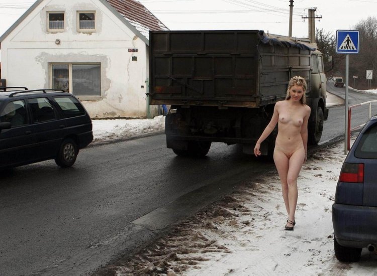 Naked women on the highway