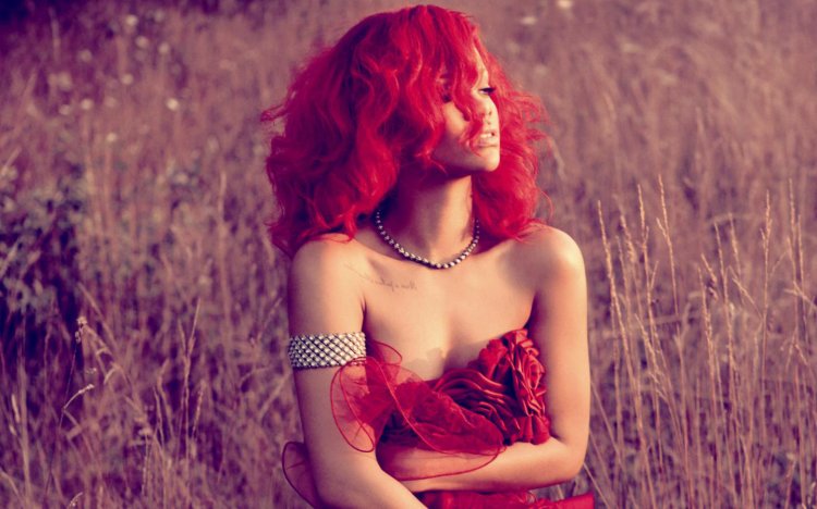 Rihanna with red hair