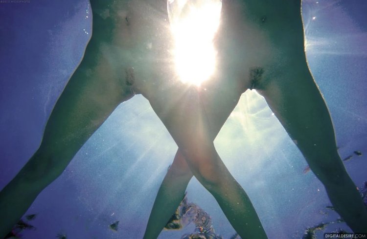 Naked girls underwater