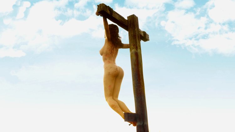 Crucified the naked woman BDSM