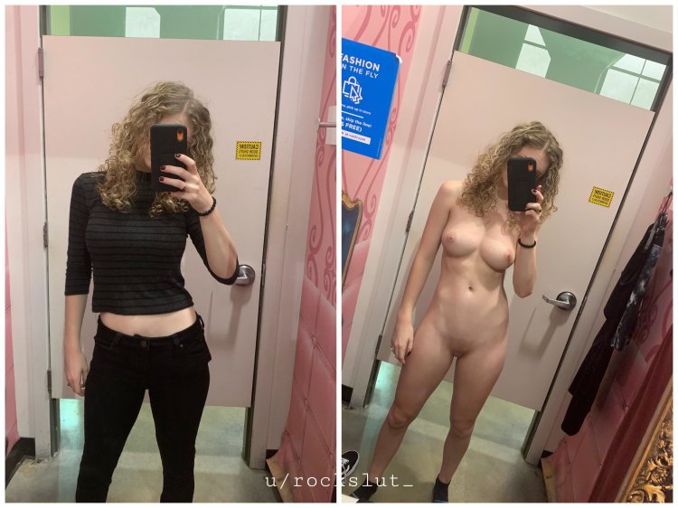 Naked women in the fitting room