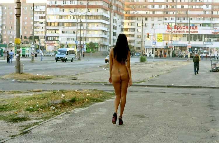 Naked on the street