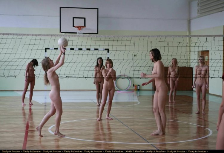 Naked female volleyball