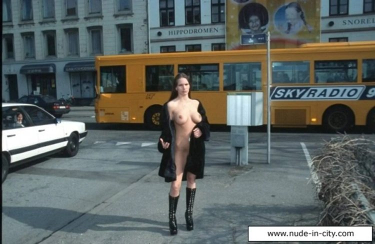 Naked girl on the street