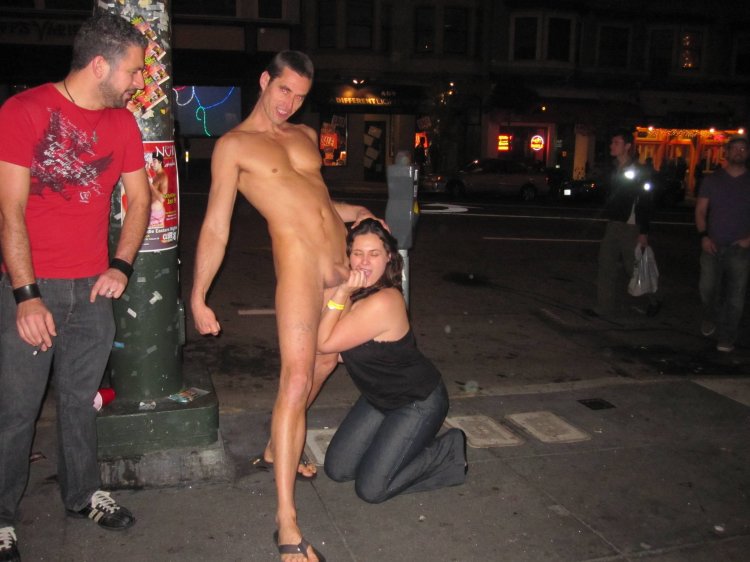 Naked women men in public