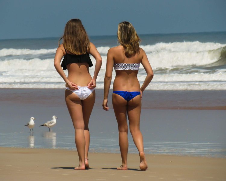 Young girls on the beach