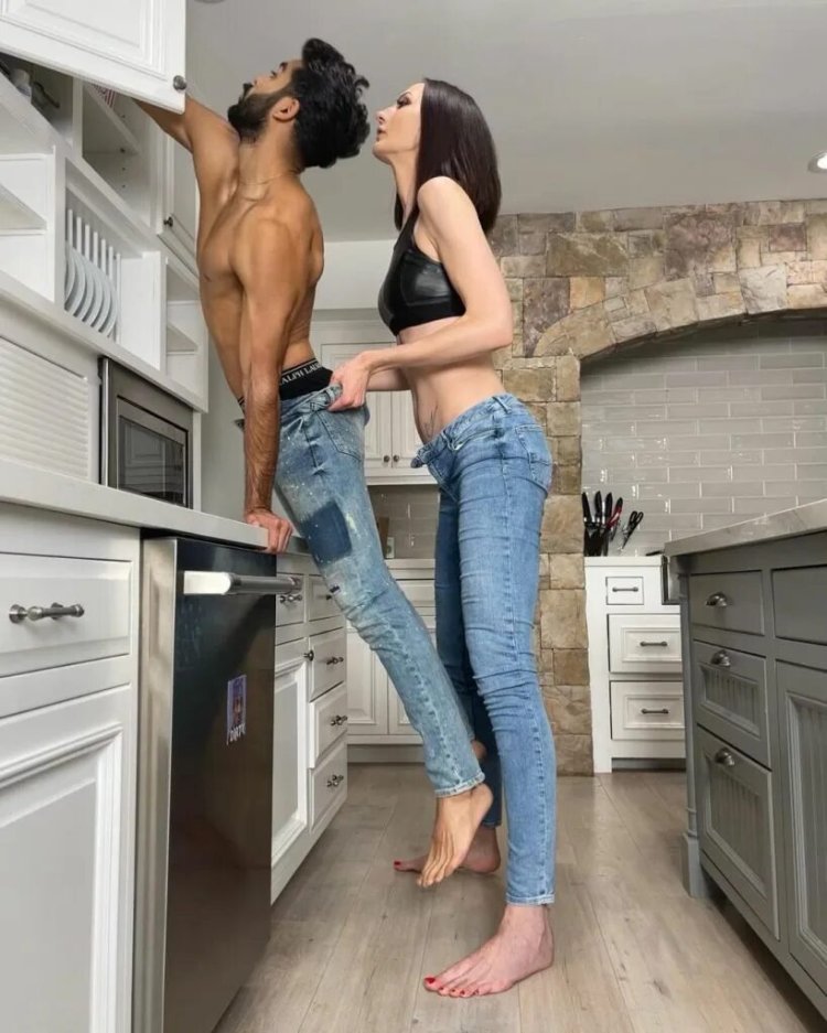 Boy and girl in the kitchen