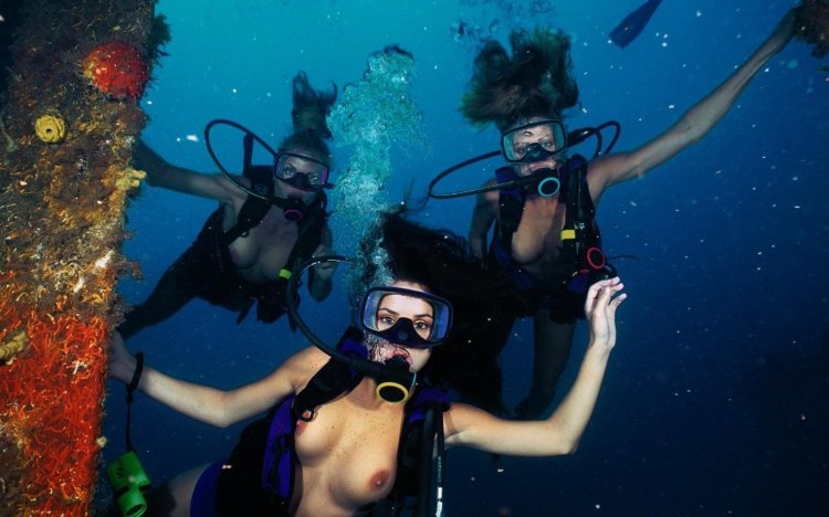 Girl with scuba gear