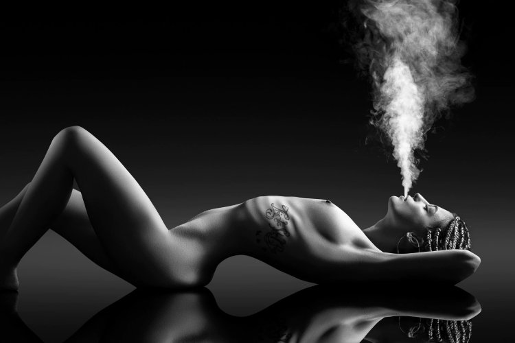 Girl in smoke