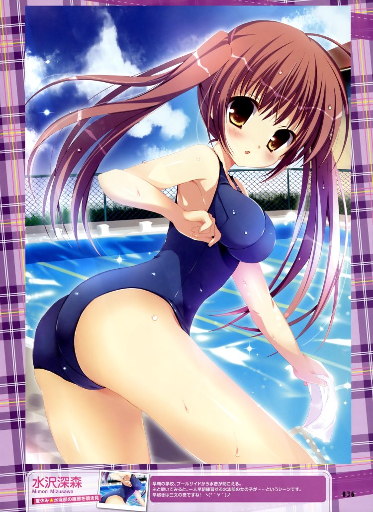 Hentai girls in school swimsuits